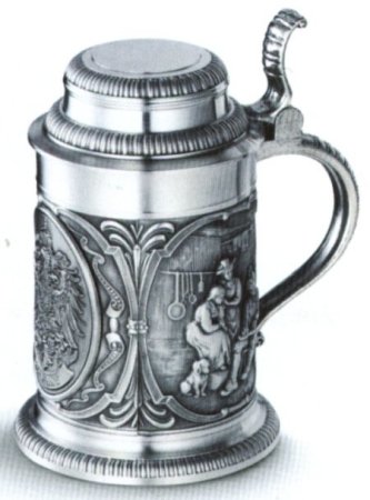 Deutschland Germany German Pewter Beer Stein